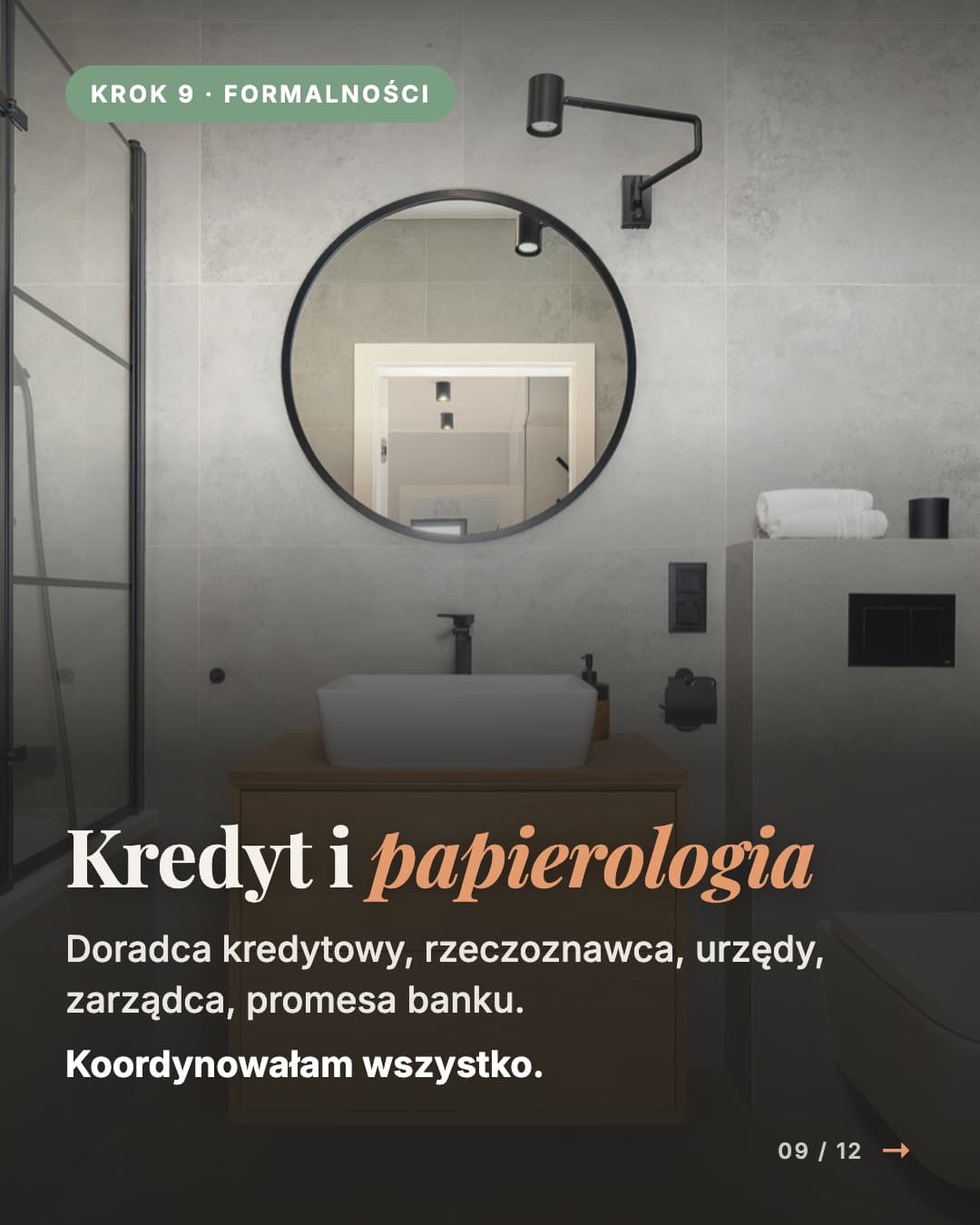 Sprzedaż mieszkania w Skórzewie - Krok 9 · Formalności: Kredyt i papierologia Doradca kredytowy, rzeczoznawca, urzędy, zarządca, promesa banku. Koordynowałam wszystko.